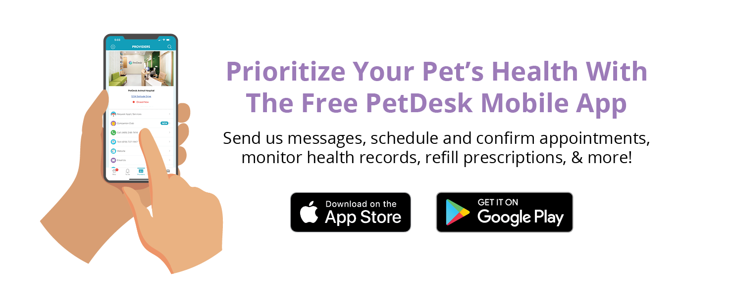 Prioritize your pet's health with the free PetDesk Mobile App